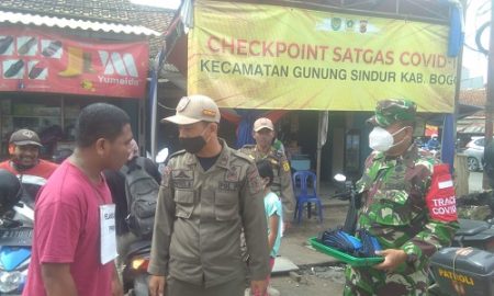 Beberapa momen kegiatan operasi gabungan yustisi PPKM oleh Satgas Covid 19 Kecamatan Gunungsindur.