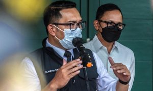 Gubernur Jawa Barat Ridwan Kamil menggelar rapat evaluasi pemberlakuan PPKM Mikro di wilayah Bogor, Depok, Bekasi (bodebek). Bertempat di markas Kodam Jaya, Jakarta, Kamis (4/3/2021)