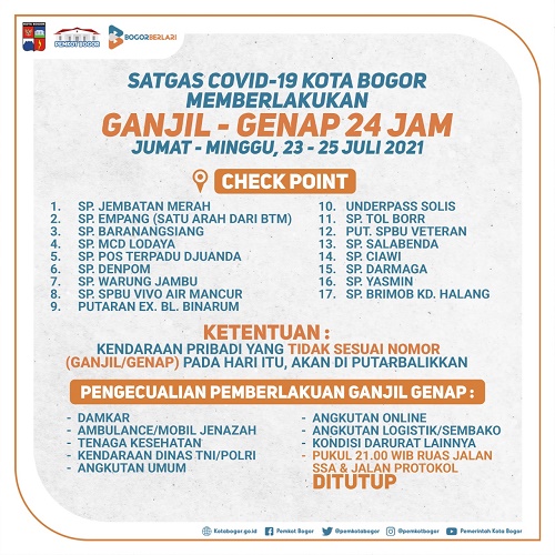 check point ganjil genap kota bogor