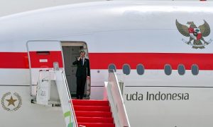 Presiden Jokowi bertolak menuju Roma, Italia, dari Bandara Internasional Soekarno-Hatta, Tangerang, Banten, Jumat (29/10/2021) pagi. (Foto: Agus Suparto)
